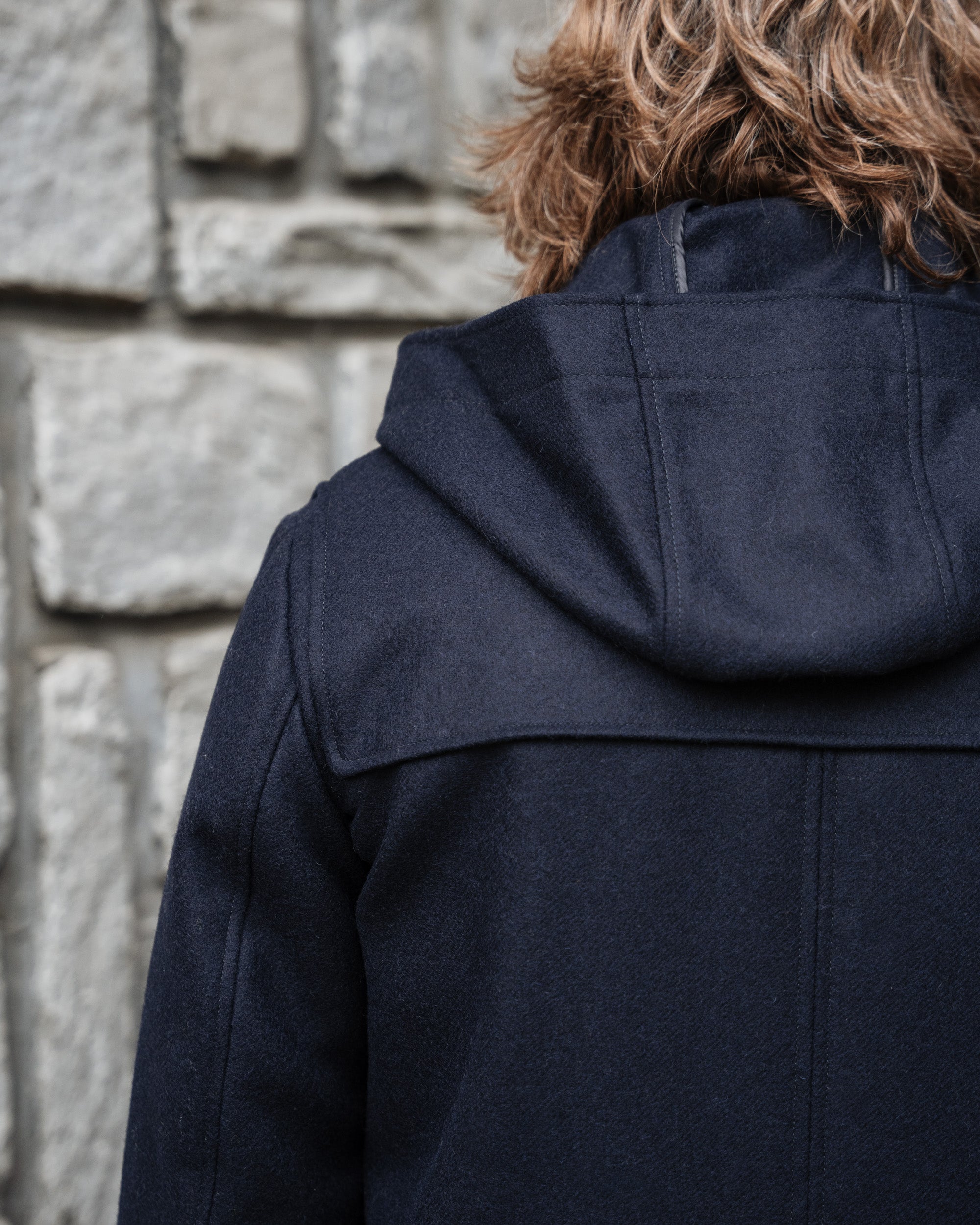 Dark blue wool classic duffle coat, Made in Italy | Velasca